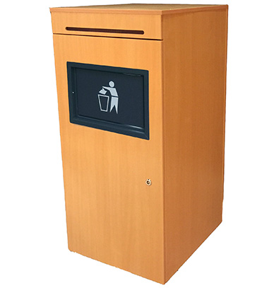 Design afvalpers TOM Junior met houten afwerking