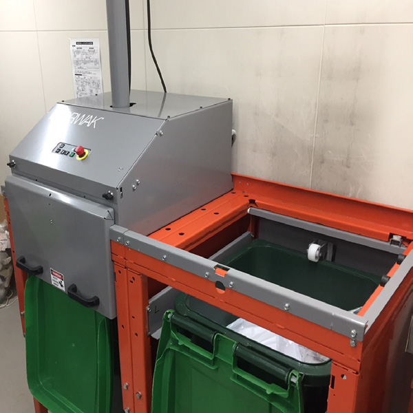 ORWAK FLEX 4240 compactor met 240 liter minicontainer voor restafval