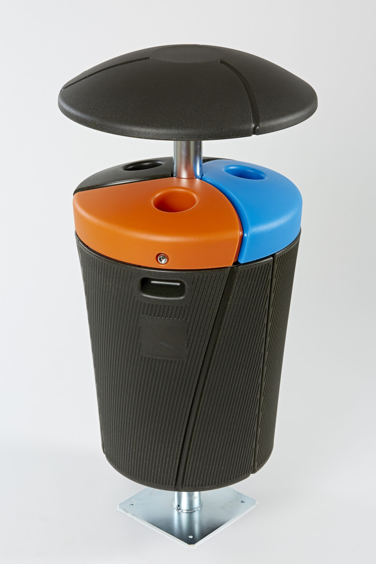 Phoenix 150 liter afvalbak met drie compartimenten voor afvalscheiding
