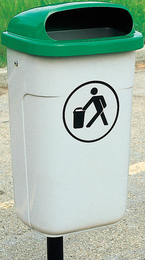 Classic 50 liter straatafvalbak voor openbare ruimtes